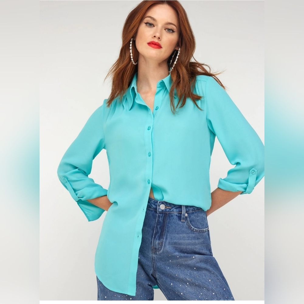 SOLD THE LIMITED Ashton Blouse in Teal Sz S NWT